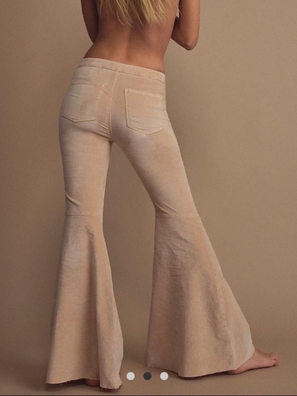 We The Free Float On Beige Corduroy Flared Jeans